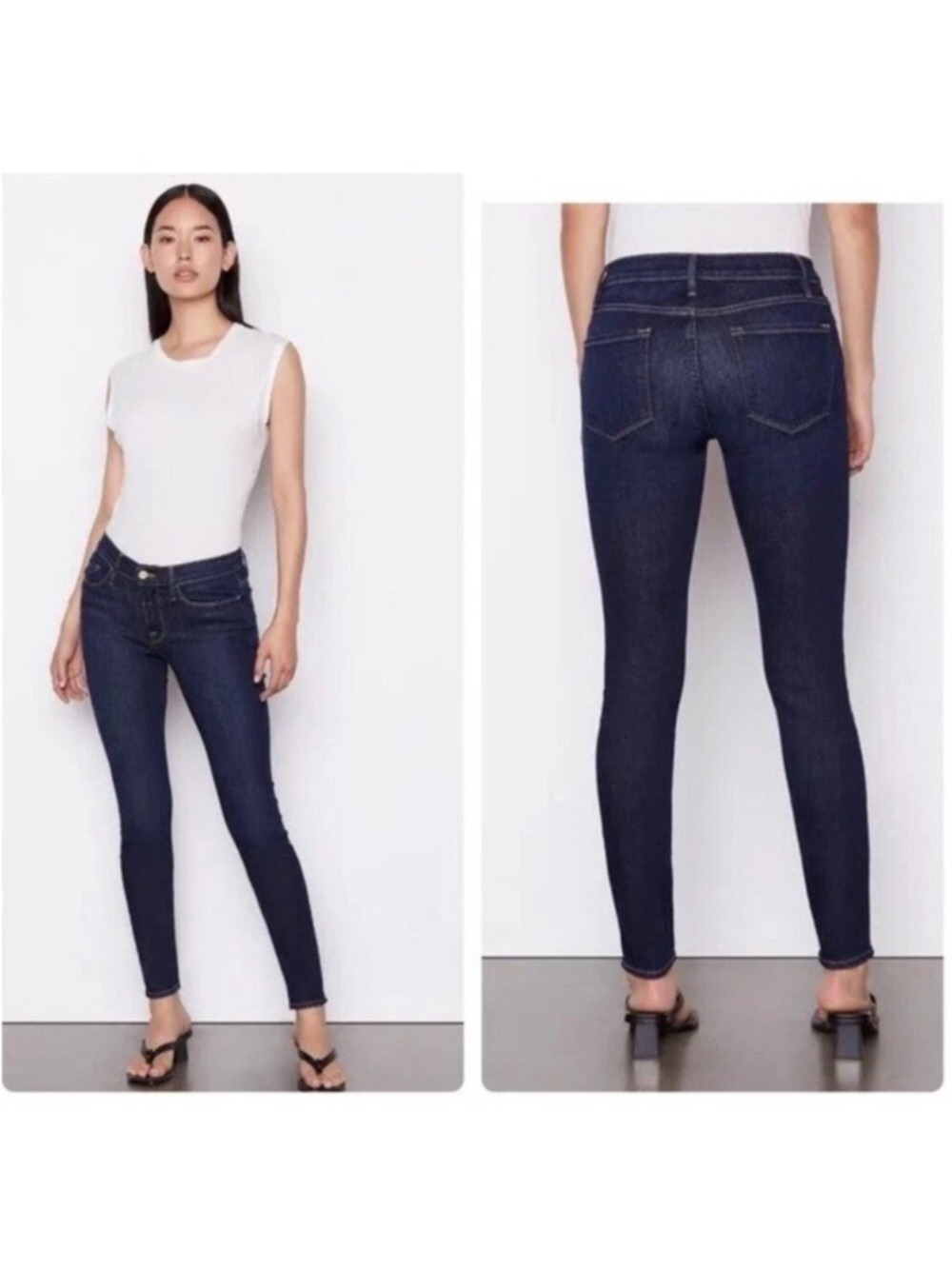 FRAME Le Skinny de Jeanne Blue Stretch Ankle Jeans Size 29